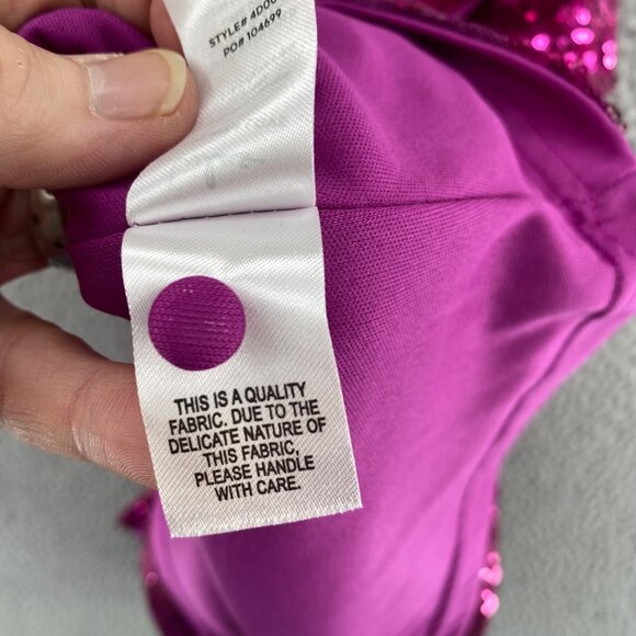 Lulus Dress Women Extra Small Hilaria Fuschia Sequin Bodycon Surplice Mini Party - Picture 8 of 12